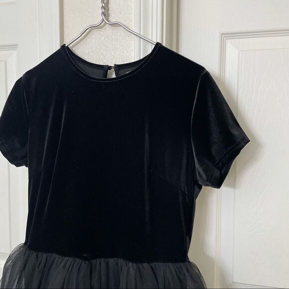 Junie Blake Tardis Black Velvet Dress With Black Tulle Skirt Goth Fairycore M - Picture 3 of 14